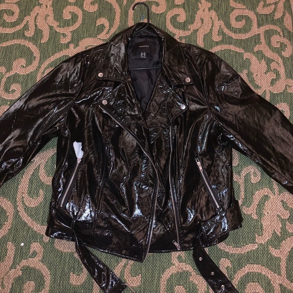 A black leather moto jacket - Picture 1 of 6